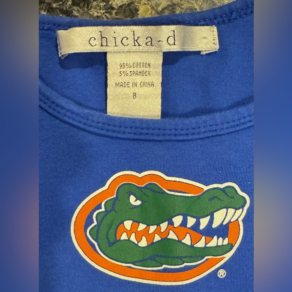 Girls Sleeveless Ruffled UF Florida Gator Cotton Dress - Picture 3 of 4